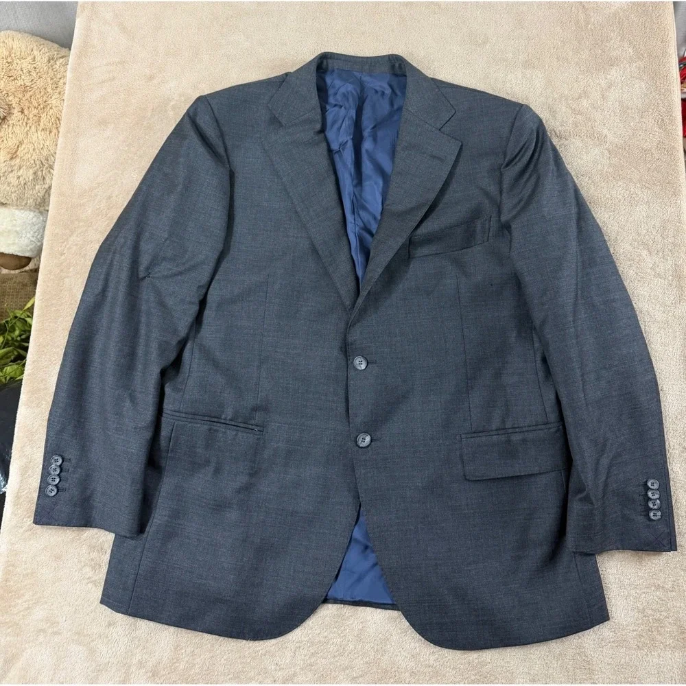 SuitSupply Vitale Barberis Canonico Blazer Men's Size 28 Slim Wool navy‎ blue